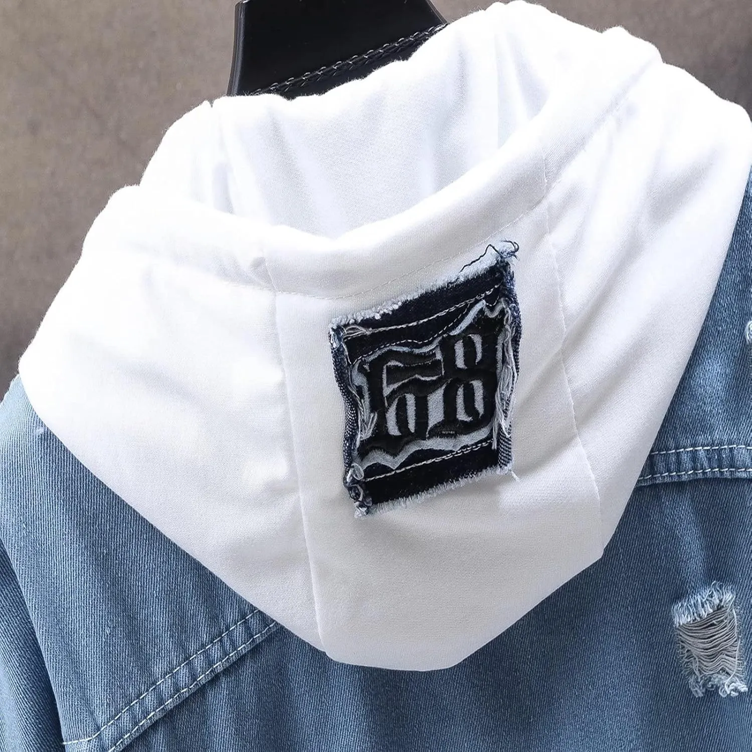 Unisex Personalized Hooded Denim Hoodie Tops Customized Gifts Add Your Own Design Outwear Custom Jeans Jackets Coat