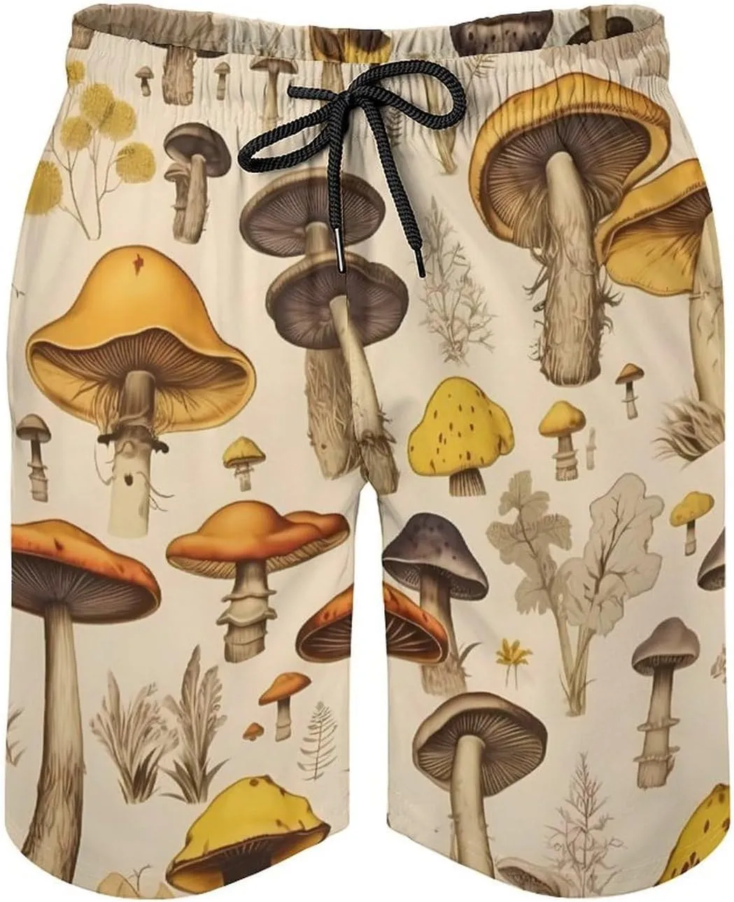 Vintage Mushroom Pattern Men's Swim Trunks Quick Dry Bathing Suit Swimming Board Shorts Beach Swimwear