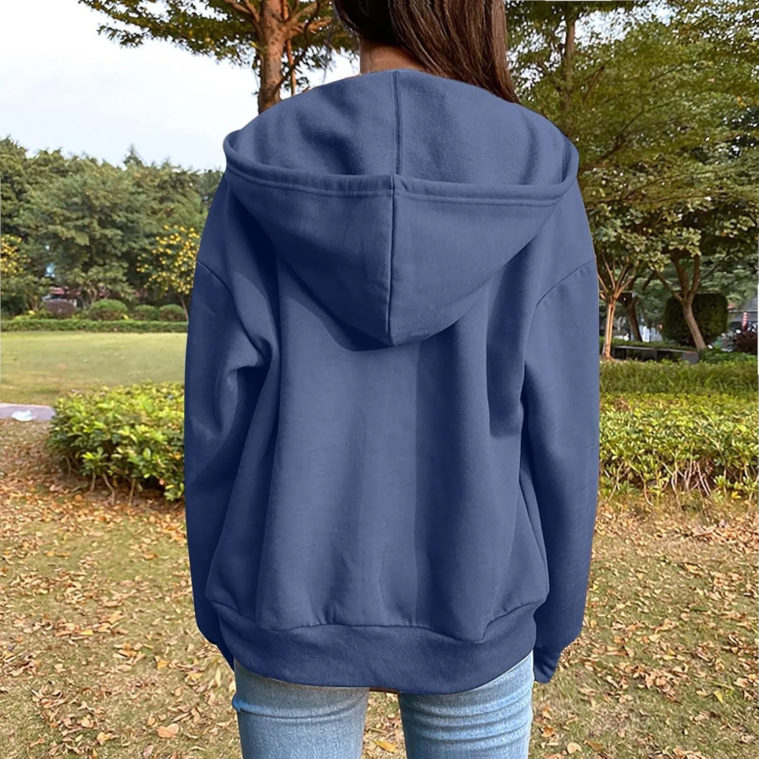 Womens Essentials Hoodie Plus Size Loose Fit Zipper Outfits Long Sleeve Solid Jackets Fashion Outdoor Sweatshirt