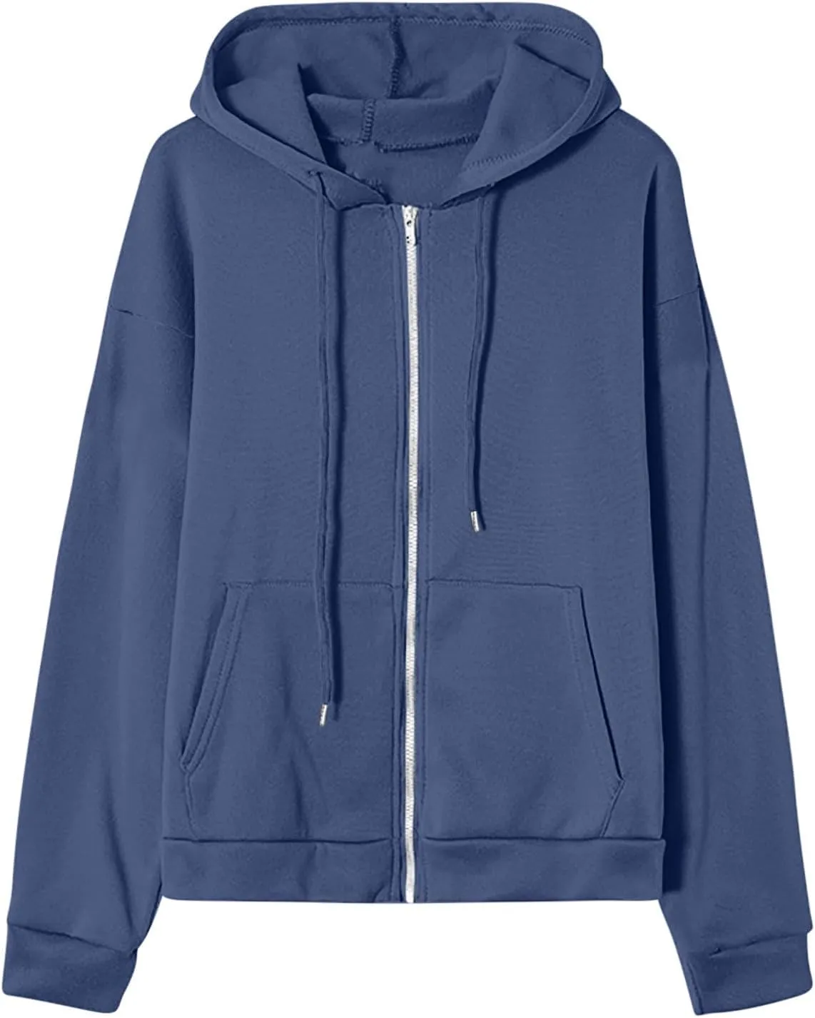 Womens Essentials Hoodie Plus Size Loose Fit Zipper Outfits Long Sleeve Solid Jackets Fashion Outdoor Sweatshirt