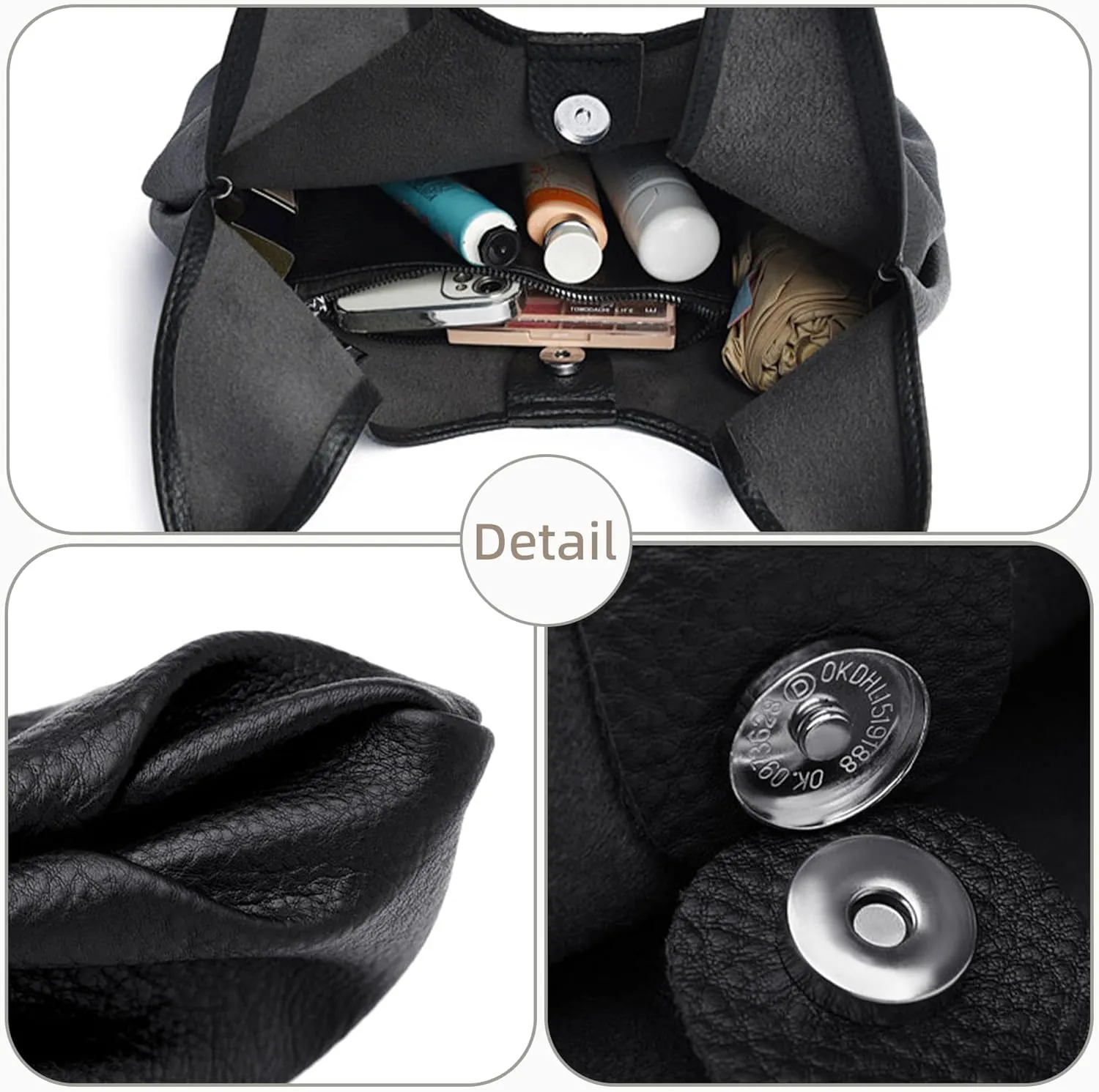 Womens Hobo Bag Large Capacity Shoulder Bag Vegan Leather Handbag Casual Top Handle Bag for Work
