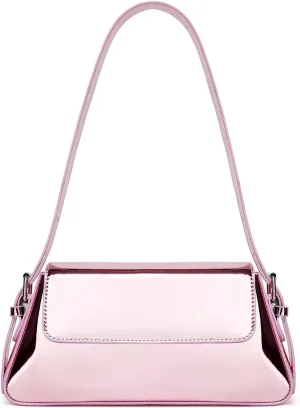 Women's Hobo Bag PU Leather Shoulder Bag Glossy Handbag Underarm Purse Top Handle Satchels Small Totes