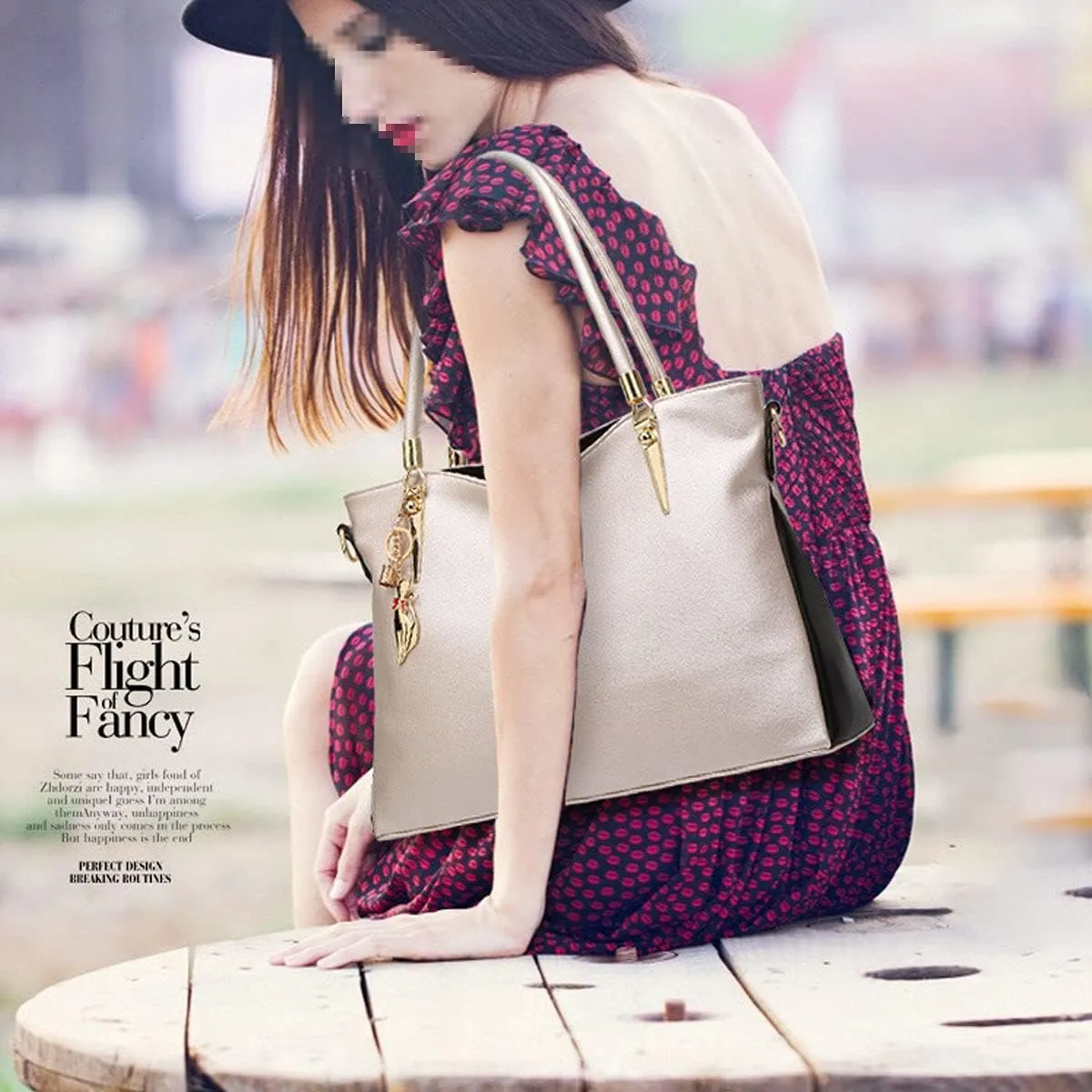 Womens Leather Handbags Purse Top-handle Bags Totes Satchel Shoulder Bag for Ladies with Decorations(Wine)