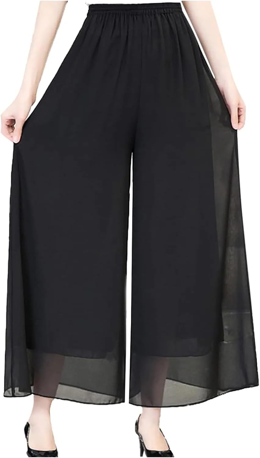 Women's Linen Summer Boho Pant Trousers Elastic Waisted Bootcut Slim Fit Pant Trousers Work Business