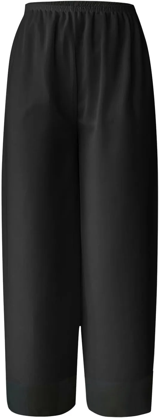 Women's Linen Summer Boho Pant Trousers Elastic Waisted Bootcut Slim Fit Pant Trousers Work Business