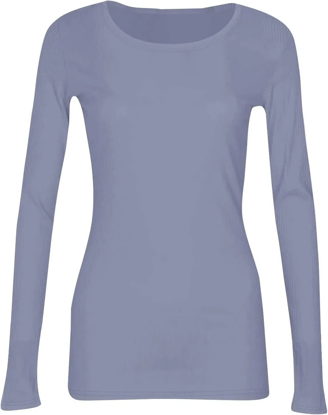 Women's Long Sleeve Fleece Lined Thermal Underwear Lightweight Crew Neck Baselayer Shirt Premium Comfort Winter Tops