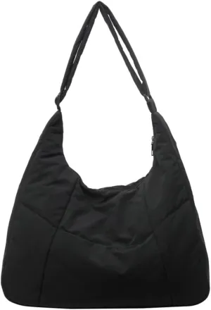 Women's Nylon Shoulder Bag Large Dumpling Crossbody Totes Casual Handbag Purse Hobo Zipper Top Handle Bag