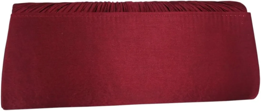 Womens Pleated Flower Evening Clutch Satin Vintage Dinner Bag