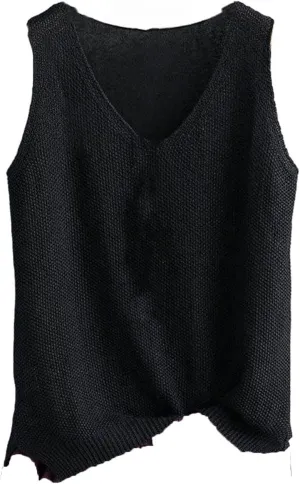 Women's Plus Size Ice Silk Camisole Knitted Base Shirt Sleeveless Top for Women