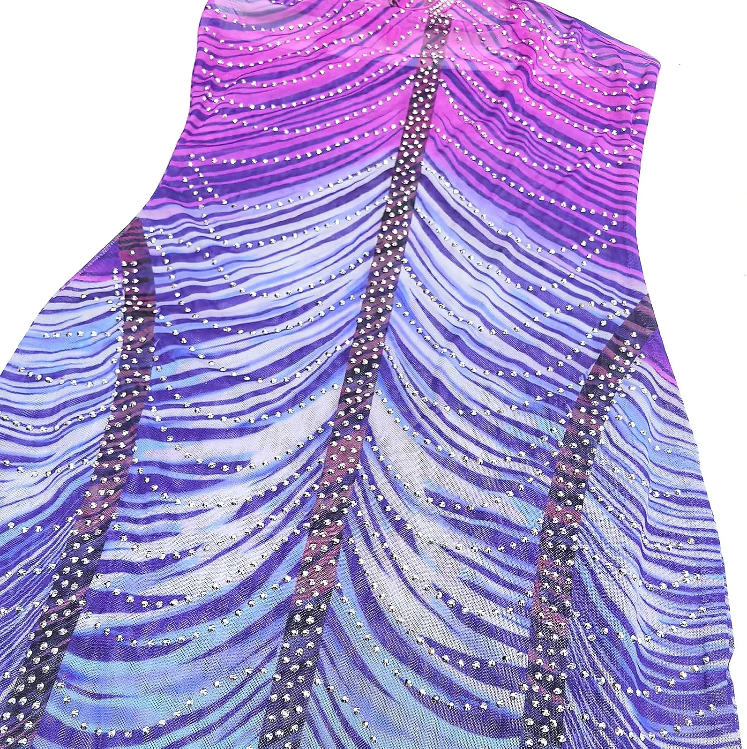 Women's Rhinestone Halter Backless Mini Dress Sexy Bodycon Mesh Colorful Dresses