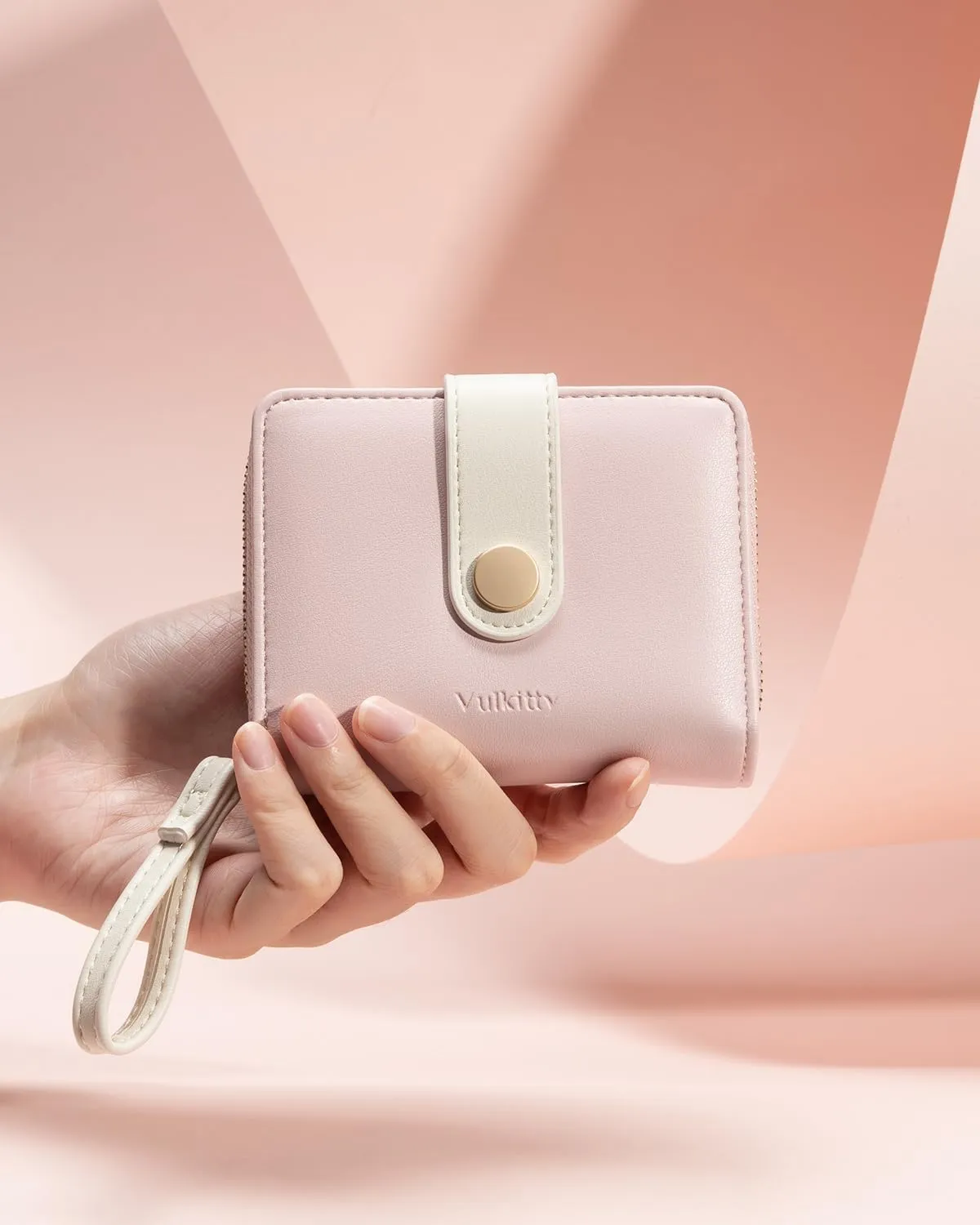 Women's Wallet Slim Leather Bifold Card Wallet for Women Small Compact Women's Purse Credit Card Holder with ID Window, Coins Zipper Pocket and Lanyard