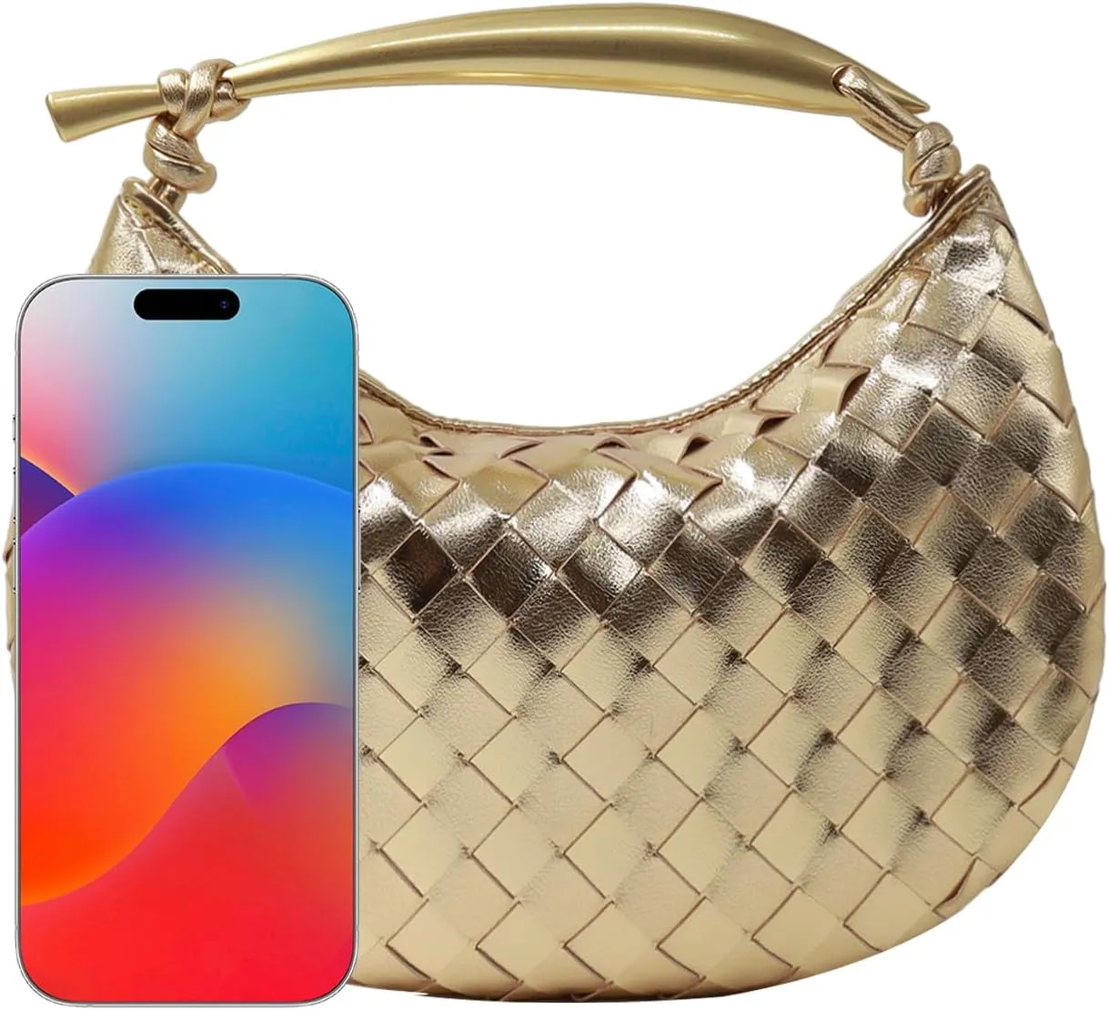 Woven Leather Dumpling Bag Dinner Handbag For Women Purse Hobo Bag Knotted Crossbody Shoulder Square Box Bags