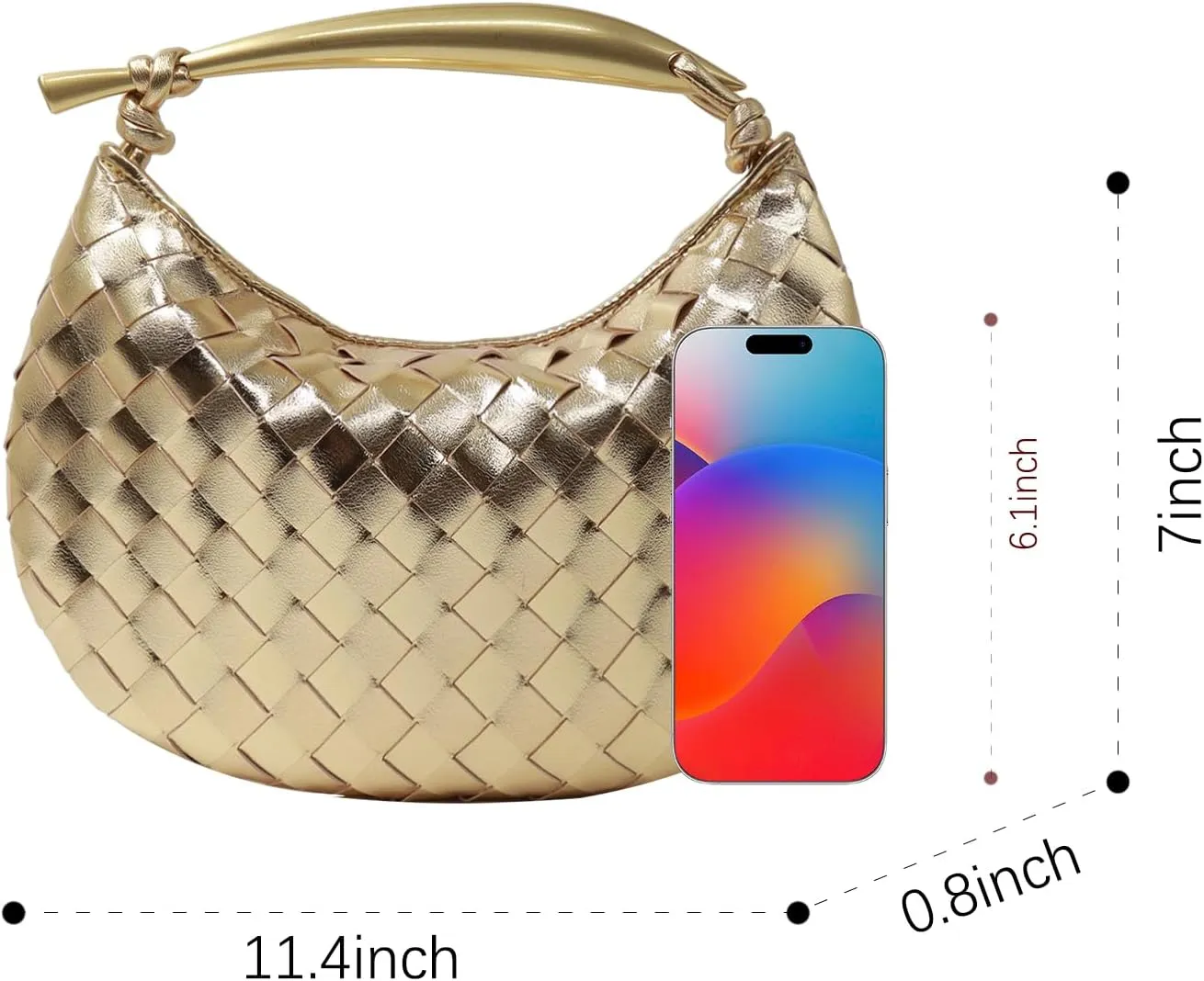 Woven Leather Dumpling Bag Dinner Handbag For Women Purse Hobo Bag Knotted Crossbody Shoulder Square Box Bags