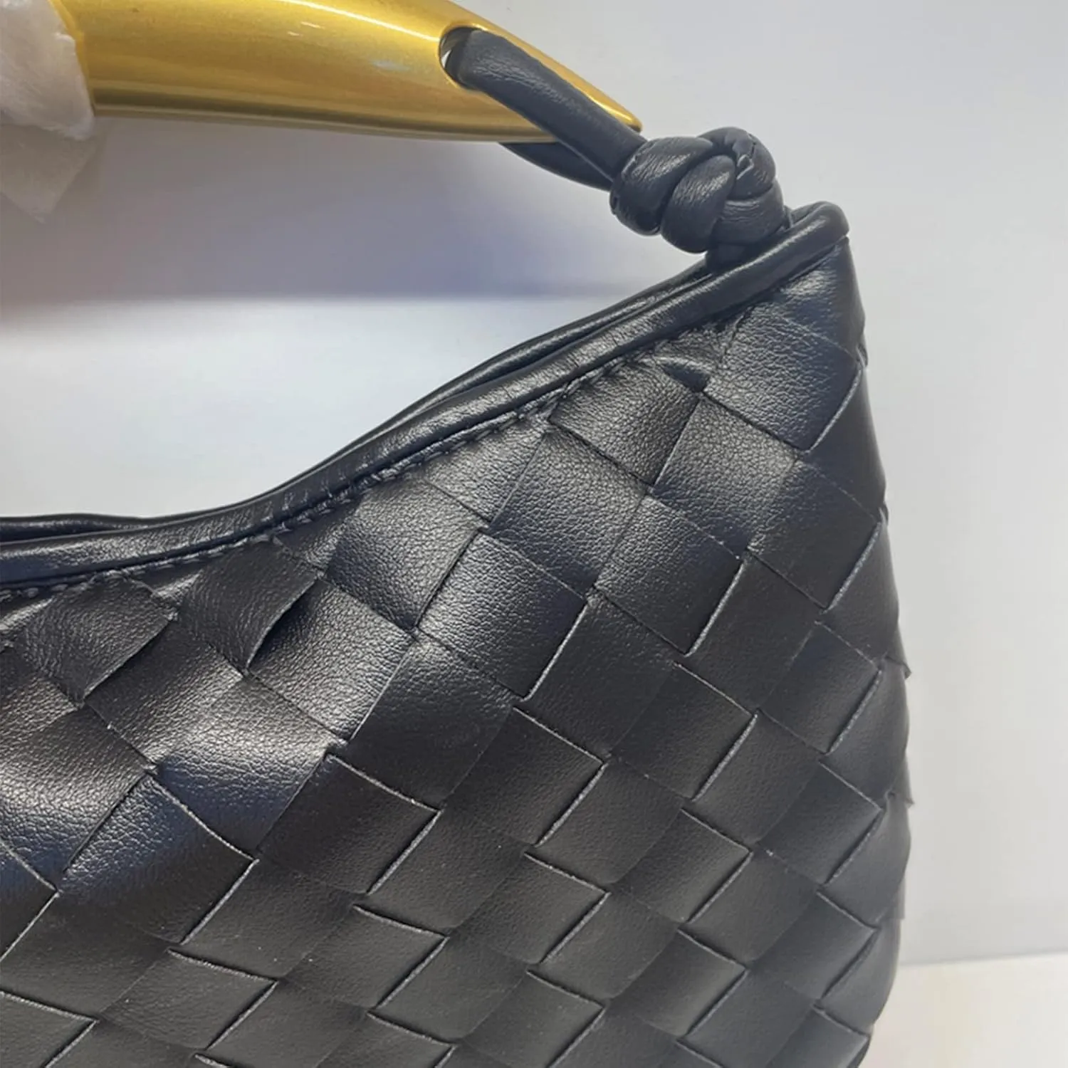 Woven Leather Dumpling Bag Dinner Handbag For Women Purse Hobo Bag Knotted Crossbody Shoulder Square Box Bags