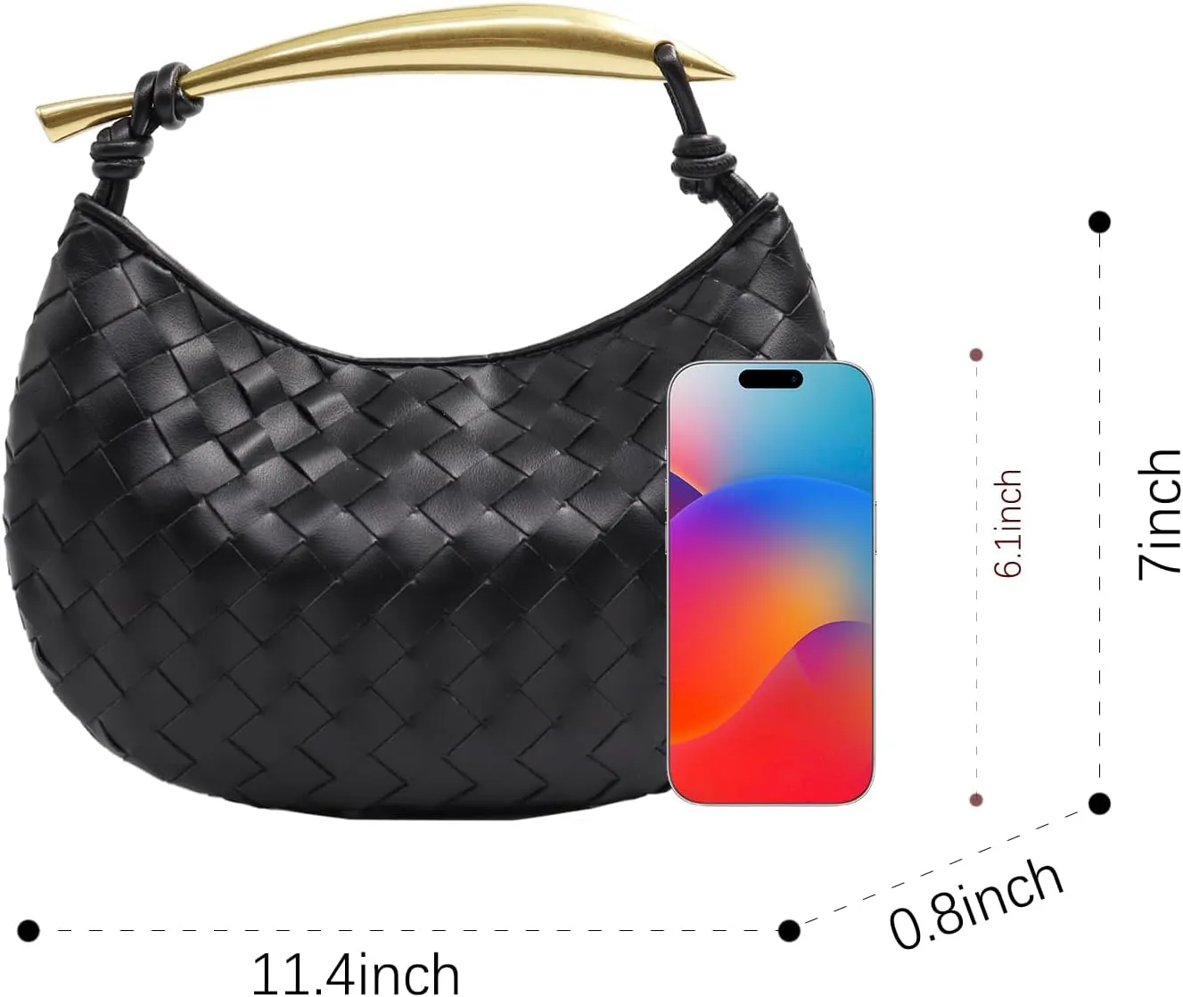 Woven Leather Dumpling Bag Dinner Handbag For Women Purse Hobo Bag Knotted Crossbody Shoulder Square Box Bags