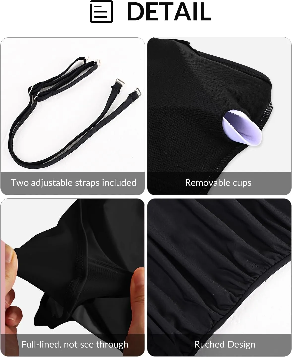 Yonique Womens Strapless One Piece Swimsuit Tummy Control Bandeau Bathing Suits Slimming Twist Front Swimwear