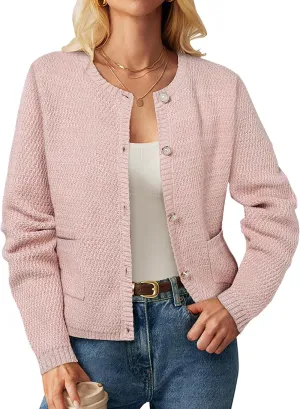 ZANZEA Knit Cardigan Sweater Casual Long Sleeve Open Front Button Down Pockets Lady Jackets 2024 Fall Fashion Outwear