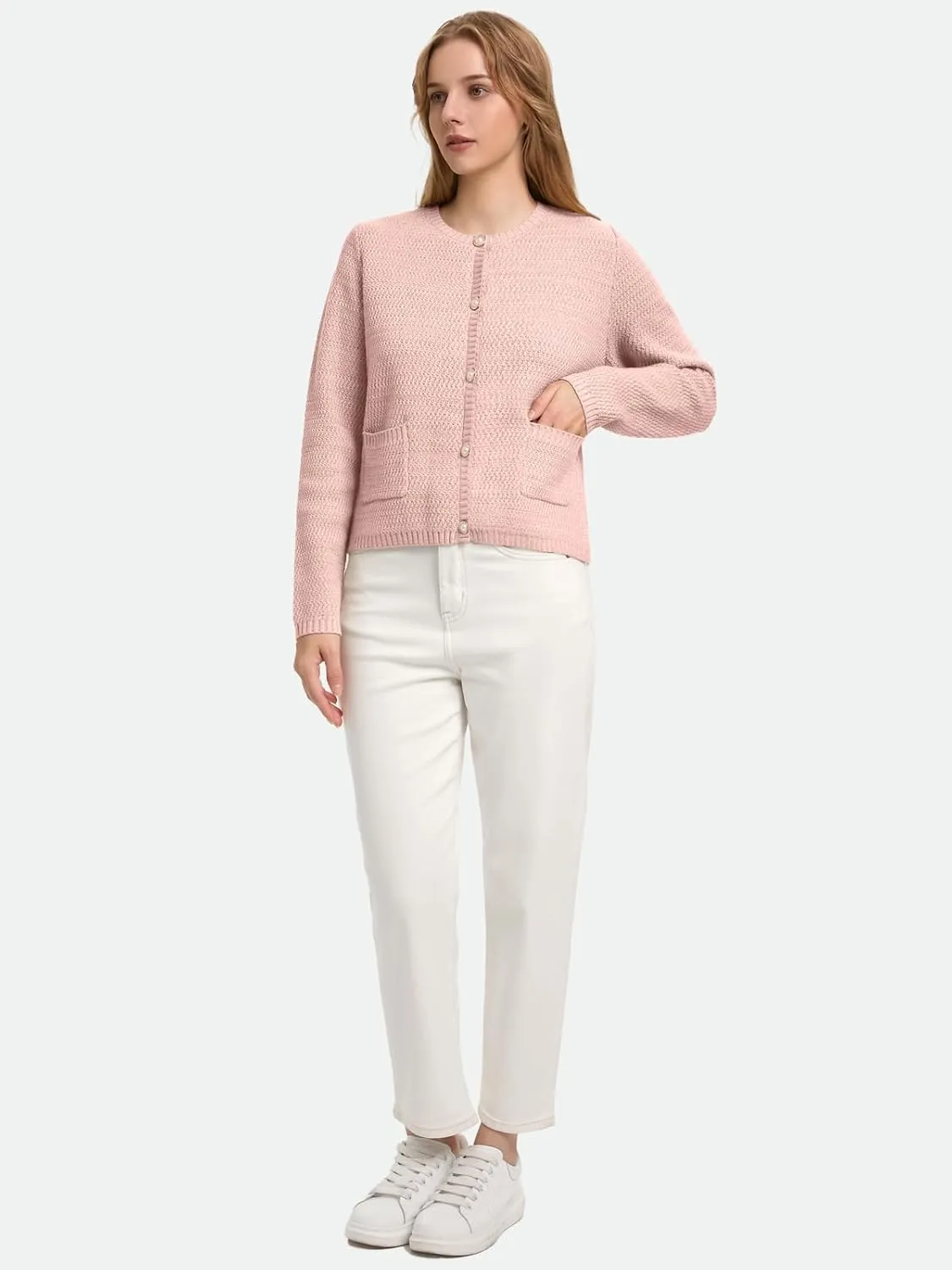 ZANZEA Knit Cardigan Sweater Casual Long Sleeve Open Front Button Down Pockets Lady Jackets 2024 Fall Fashion Outwear